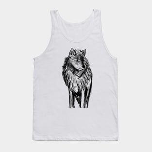 illustrated wolf Tank Top